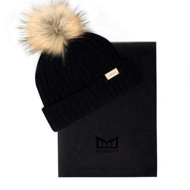 All Day Pom Cashmere Wool Beanie BLACK