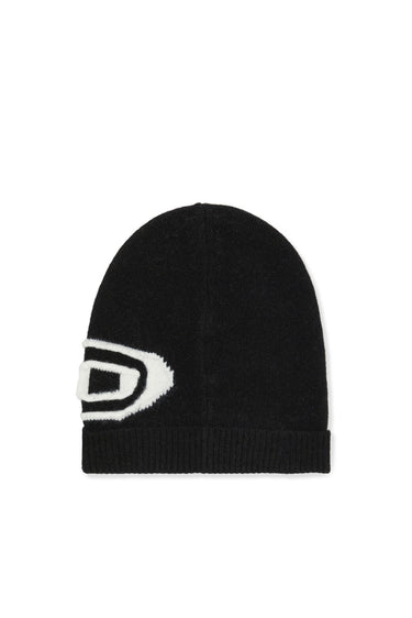 Women's Diesel K-Peel Wool beanie with peel-off logo Black