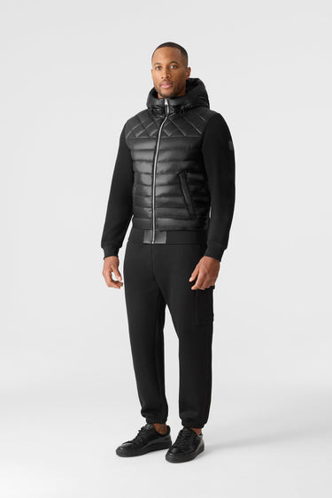 FLETCHER Mixed-Media Down Hooded Jacket Black