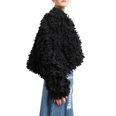 Sweater with "Boucle Meta fur" concept Black