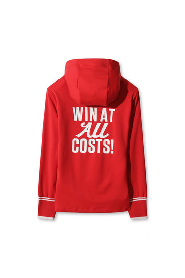 Women's Athletic Slogan Jersey Hoodie RED