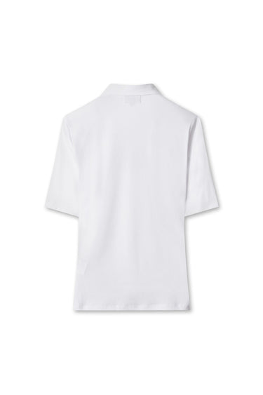 Women's Essential Rib Jersey Polo WHITE