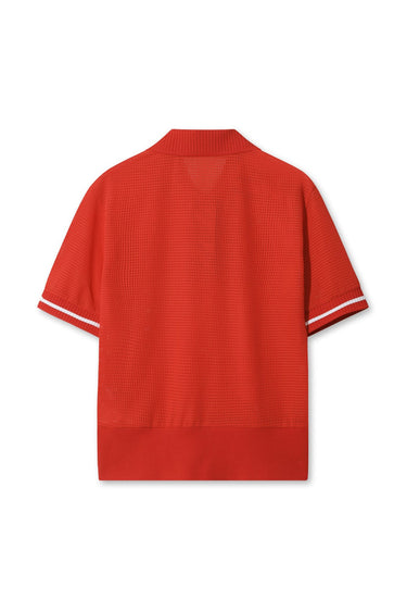 Women's Athletic Mesh Jersey SS Polo RED