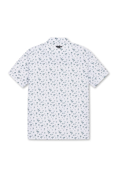Men's Allover Motif Polo (EE) White
