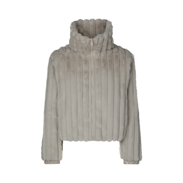 Women's Reversible Faux Fur Jacket elina in RAINY BEIGE