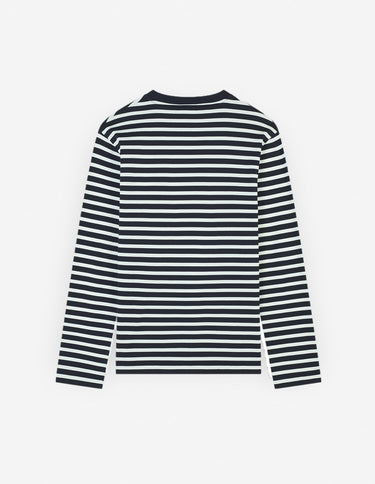 Fox Head Patch Regular Marin Tee Shirt Navy Stripes