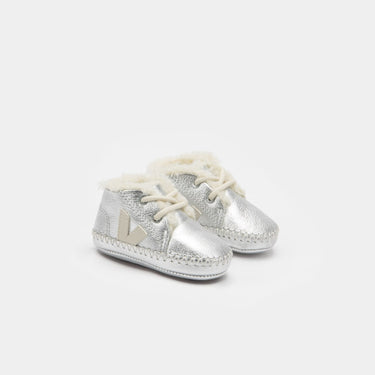 Kids' BABY FURED LEATHER SILVER PIERRE