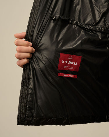 D.D. Shell Hooded Long Down Jacket Black
