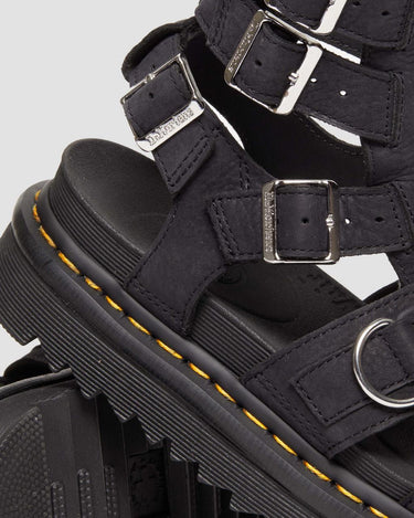 Women's Olson Tumbled Nubuck Leather Gladiator Zip Sandals Charcoal Grey Tumbled Nubuck