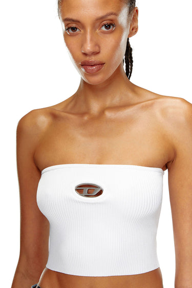 M-Clarksvillex Tube top with logo plaque White