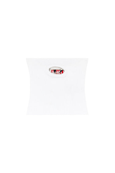 M-Clarksvillex Tube top with logo plaque White