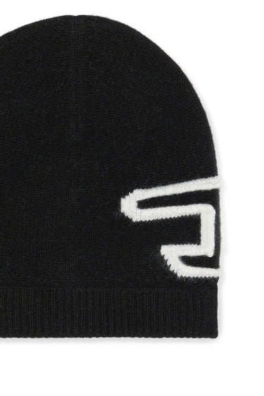 Women's Diesel K-Peel Wool beanie with peel-off logo Black