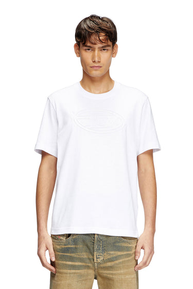 T-Adjust-Bigoval T-shirt with embossed Oval D White