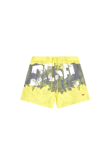 Ken-37-D-Pop Mid-length swim shorts with graphic print Yellow