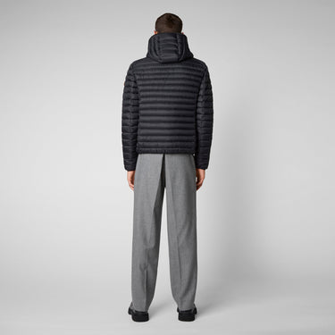 Men's Donald Hooded Puffer Jacket In Black