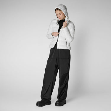 Women's Cosmary Hooded Puffer Jacket in Off White