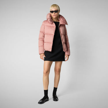 Woman's animal free puffer jacket Felicity in MISTY ROSE