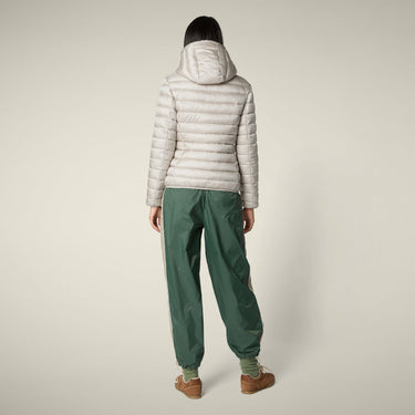 Woman's Alexis Hooded Puffer Jacket in Rainy Beige
