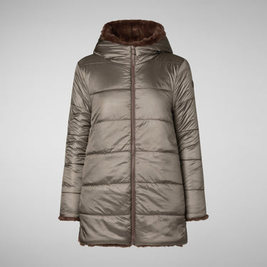 Women's BRIDGET Reversible Faux Fur Jacket TEDDY BROWN