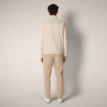 Men's puffer vest with quilted front in Rainy Beige FYI