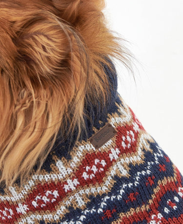 Barbour Case Fair Isle Dog Jumper Cranberry