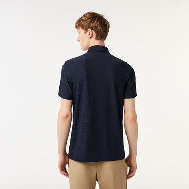 Men's Sport Textured Breathable Golf Polo Navy Blue