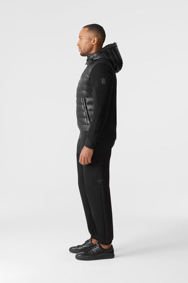 FLETCHER Mixed-Media Down Hooded Jacket Black