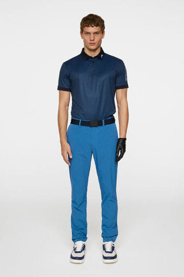 J.LINDEBERG Men's Tour Tech Print Polo SHADOW BRIDGE NAVY
