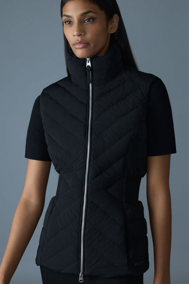 HOSHI Light Down Hooded Vest Black