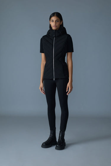 HOSHI Light Down Hooded Vest Black