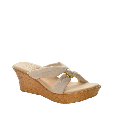 Island Slipper Solid Fabric Slide With Ring Natural