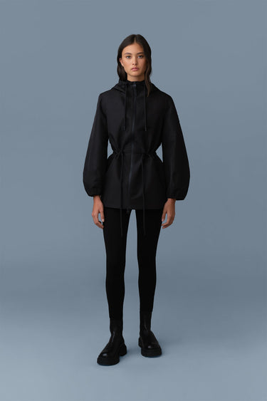 KALEA Technical Rain Jacket with Drawcord Waist BLACK-TRENCH