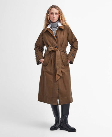 Marianne Waxed Trench Coat Sand/Ancient Loden Tartan