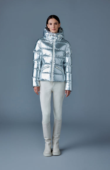 MADALYN-M Metallic laminate down jacket Silver