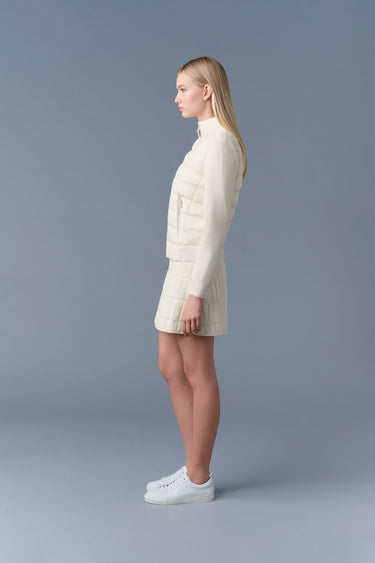 OCEANE-CITY Light down mixed-media jacket Cream