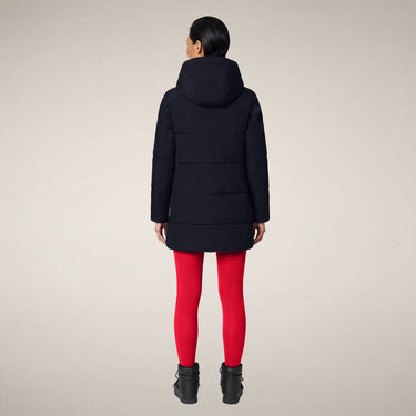 Women's BETHANY Hooded Coat in Blue Black