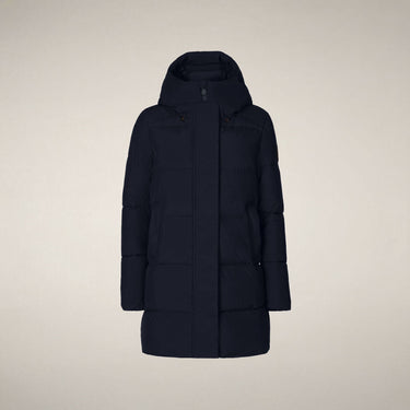 Women's BETHANY Hooded Coat in Blue Black