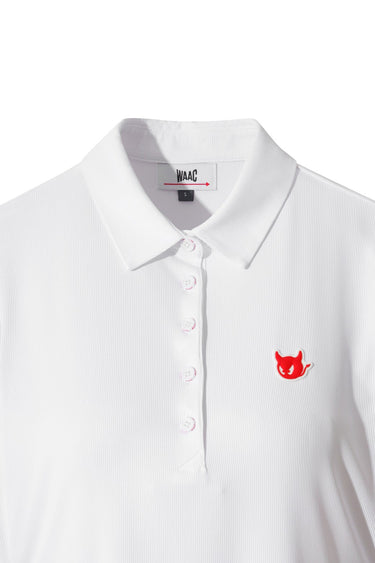 Women's Essential Rib Jersey Polo WHITE