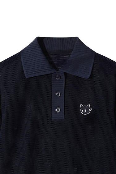 Women's Athletic Mesh Jersey SS Polo NAVY