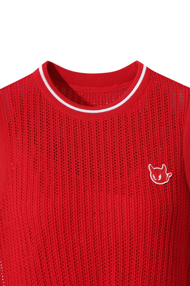 Women's Mesh Knit Dress RED