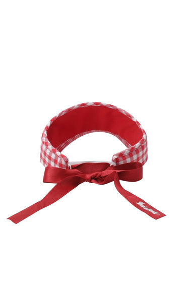 Women's High Top Check Visor RED