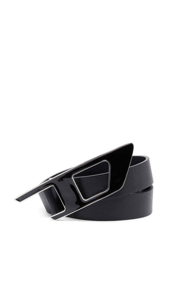 B-Dlogo II Leather belt with enamelled D buckle Black