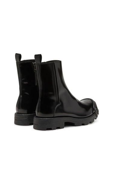D-Hammer Bt Zip D D-Hammer-Leather Chelsea boots with Oval D toe caps Black