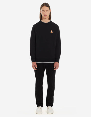 Unisex Chillax Fox Patch Classic Sweatshirt Black
