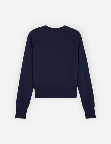 Women's Baby Fox Patch Regular Cardigan Deep Navy