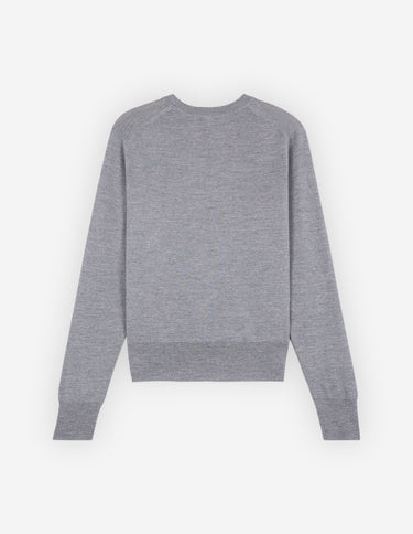 Women's Baby Fox Patch Regular Jumper Medium Grey Melange