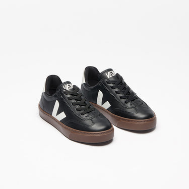 Kids' VOLLEY ELASTIC LACES LEATHER BLACK WHITE BARK