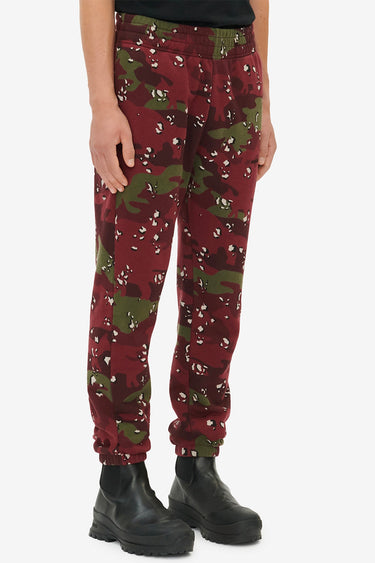 MAISON KITSUNÉ CAMO FOX REGULAR JOG PANTS WINE LEES DESIGN