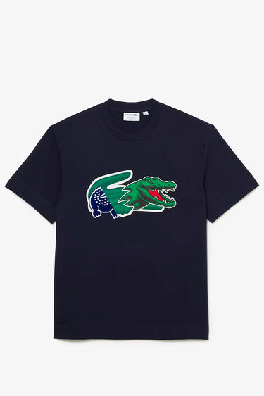 Men's Relaxed Fit Oversized Crocodile T-Shirt MARINE